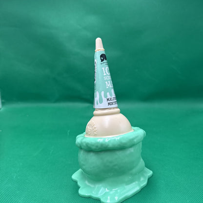 Ice Cream Man "Malevolent Mintstachio" Green Skull Plastic Ice Cream Cone Holder