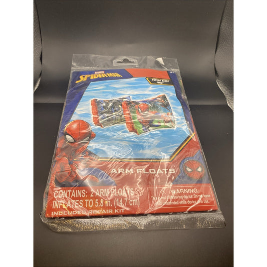 Spiderman 2 Arm Floats Marvel Swim Aid Children Up to 65 Lbs Includes Repair Kit