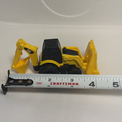 Mini Machines Vat Front Loader Backhoe 1:64 Scale Yellow Excavator