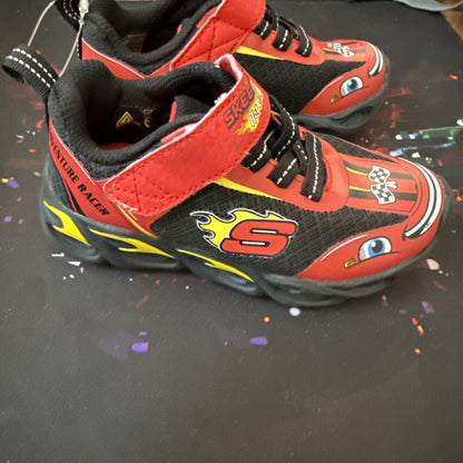 Skechers Thermo Flash Shoe Toddlers 5 Red Black Light Up Adventure Racer Sneaker