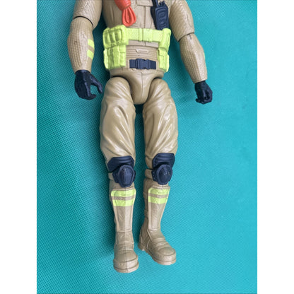 Vintage 2003 GI Joe Search Rescue Firefighter 12" Action Figure Tan Suit Hasbro
