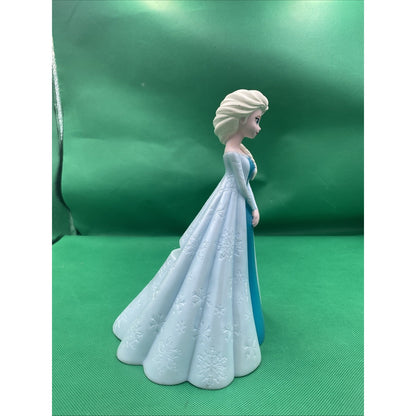 Disney Frozen Elsa Piggy Bank Plastic 6 Inch Collectible Blue Dress