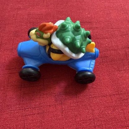Nintendo Super Mario Bowser Plastic Toy Car Kart Vehicle Blue w/ Black Wheels