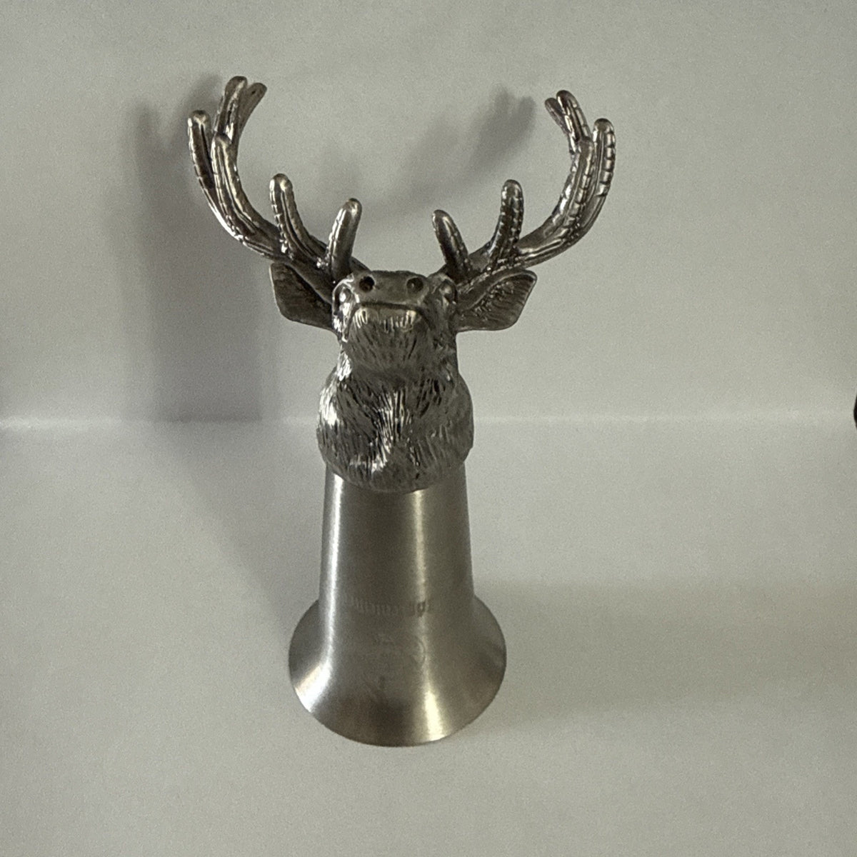Jagermeister Stainless Metal Shot Glass Pewter Stag Buck Head Logo