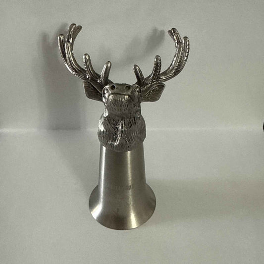 Jagermeister Stainless Metal Shot Glass Pewter Stag Buck Head Logo