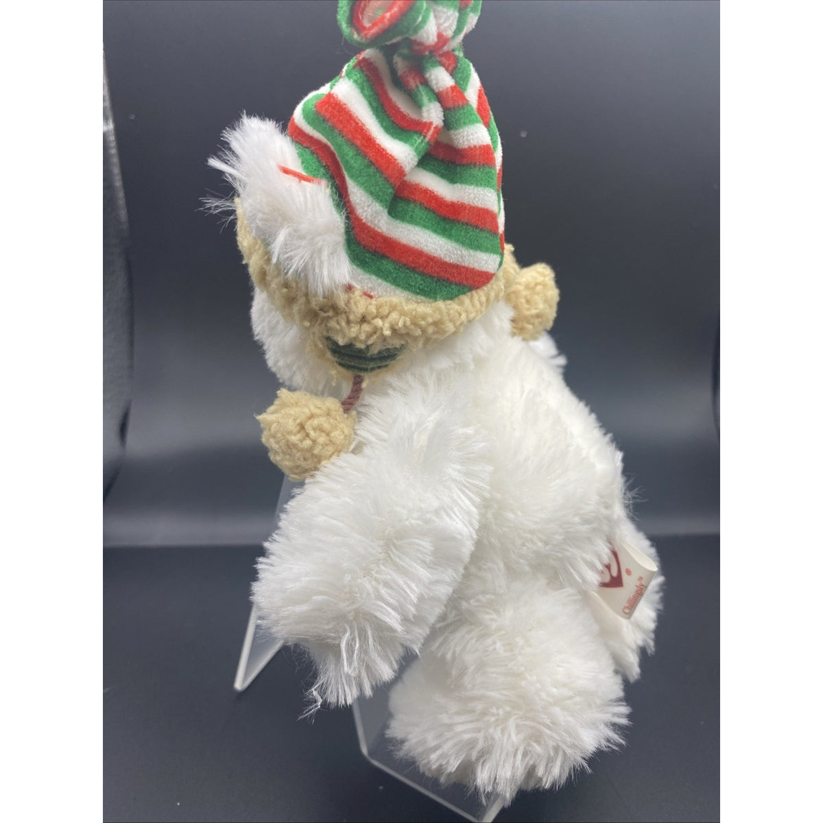 TY Beanie Baby Polar Bear Plush with Christmas Hat Holiday Stuffed Animal
