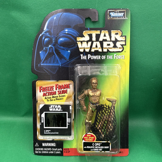 STAR WARS C-3PO METALIZED BODY W/ CARGO NET POTF 1997 Freeze Frame