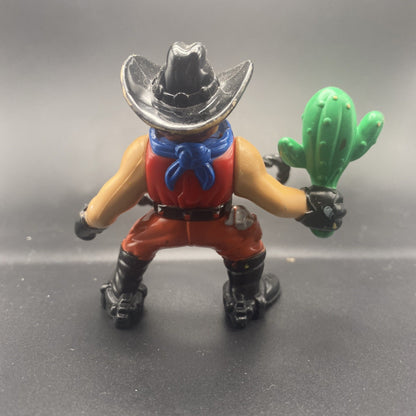 Vtg 1996 Fisher-Price Great Adventures Outlaw Cowboy Figure Green Cactus Rope