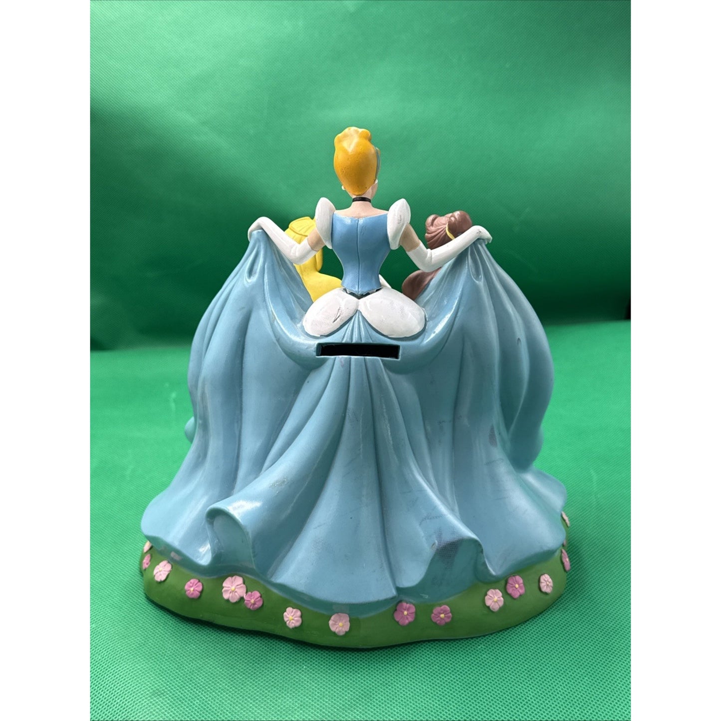 Vintage Disney Parks Piggy Bank 7 Princesses Plastic Coin Bank 9" Tall