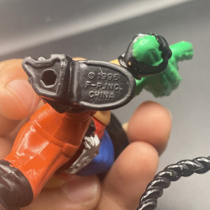 Vtg 1996 Fisher-Price Great Adventures Outlaw Cowboy Figure Green Cactus Rope