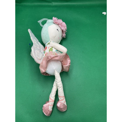 go! by Melissa & Doug Cloth Fairy Rattle Doll Floral Dress Pink Tutu Wings