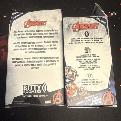 Black Panther Bitty Boomers 2 PACK Marvel Blacklight Mini Bluetooth Speaker NEW