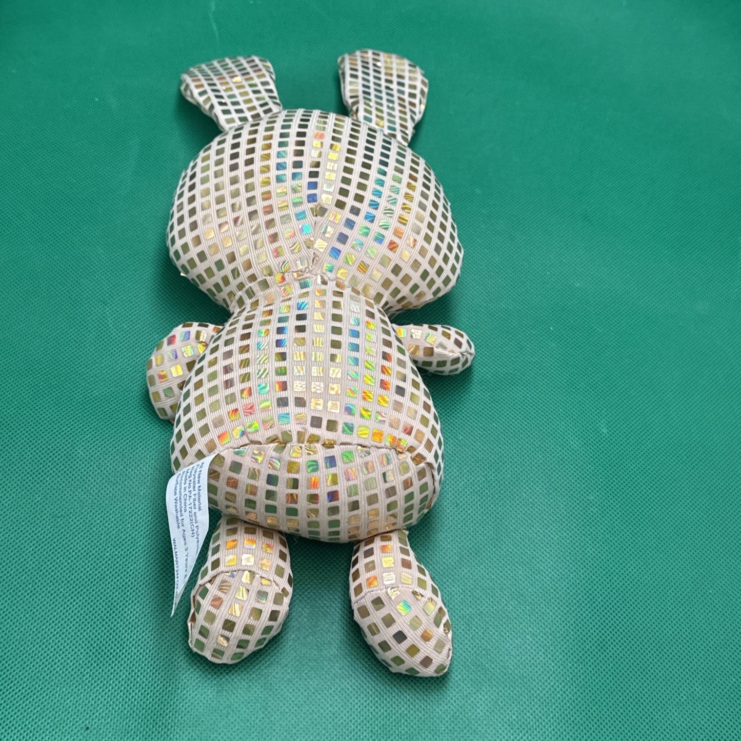 Walmart Way to Celebrate Easter Plush Disco Bunny 12inch Gold/Orange