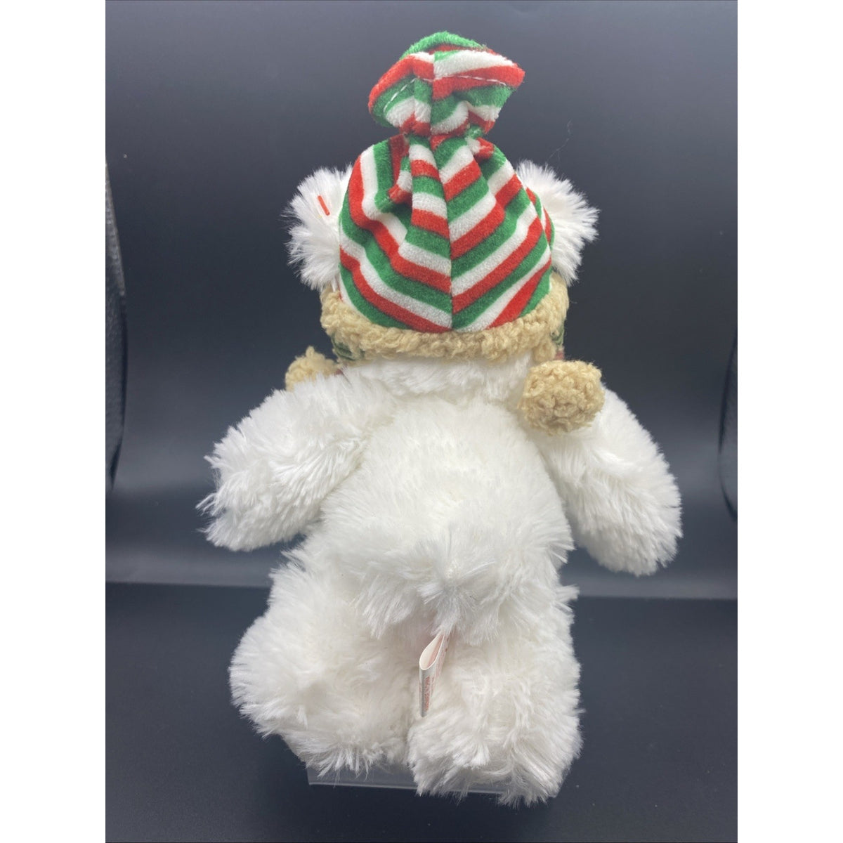 TY Beanie Baby Polar Bear Plush with Christmas Hat Holiday Stuffed Animal