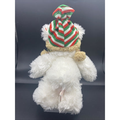 TY Beanie Baby Polar Bear Plush with Christmas Hat Holiday Stuffed Animal