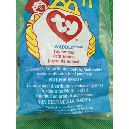TY McDonald's Teenie Beanie - #11 WADDLE the Penguin (1998) (4.5 inch) - New