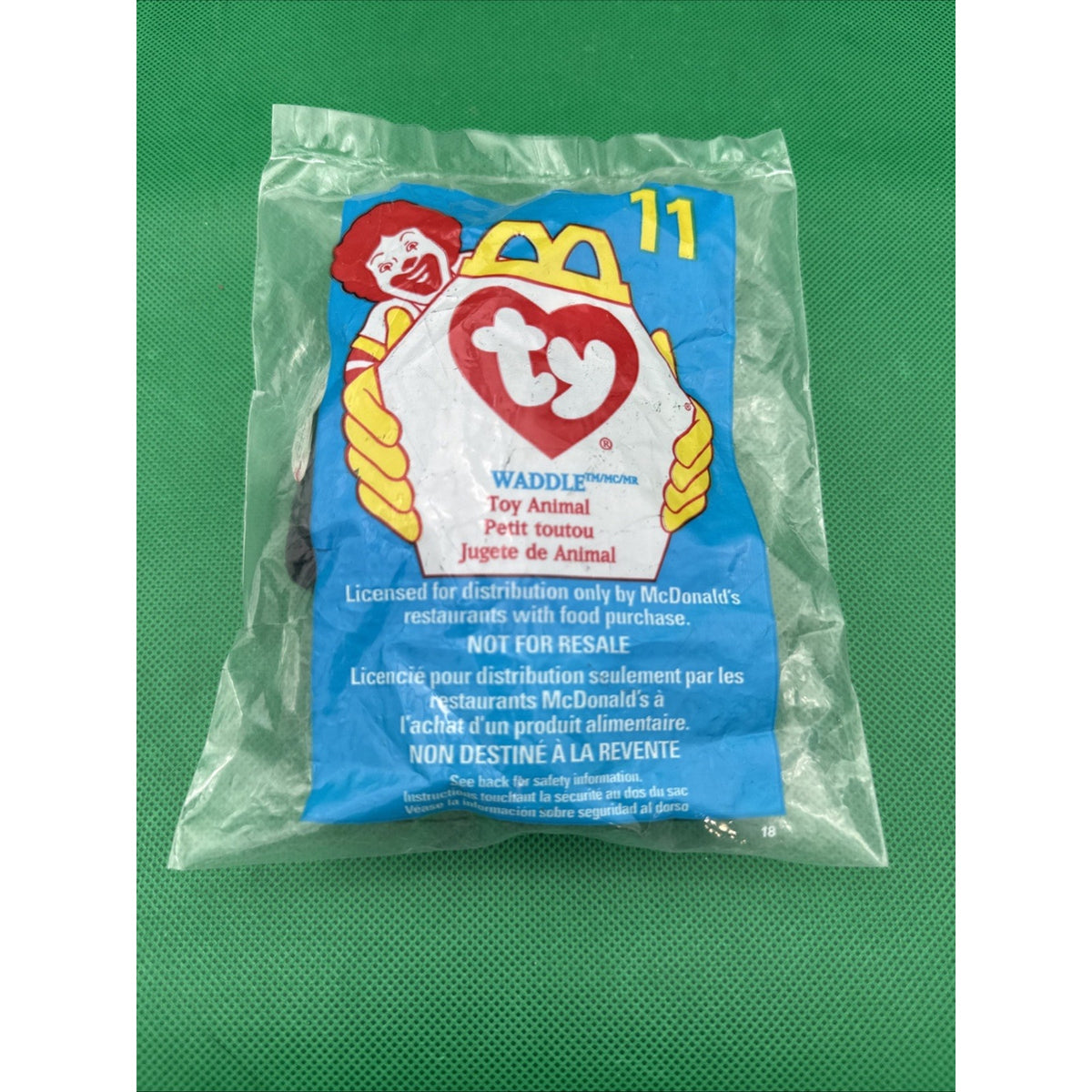 TY McDonald's Teenie Beanie - #11 WADDLE the Penguin (1998) (4.5 inch) - New