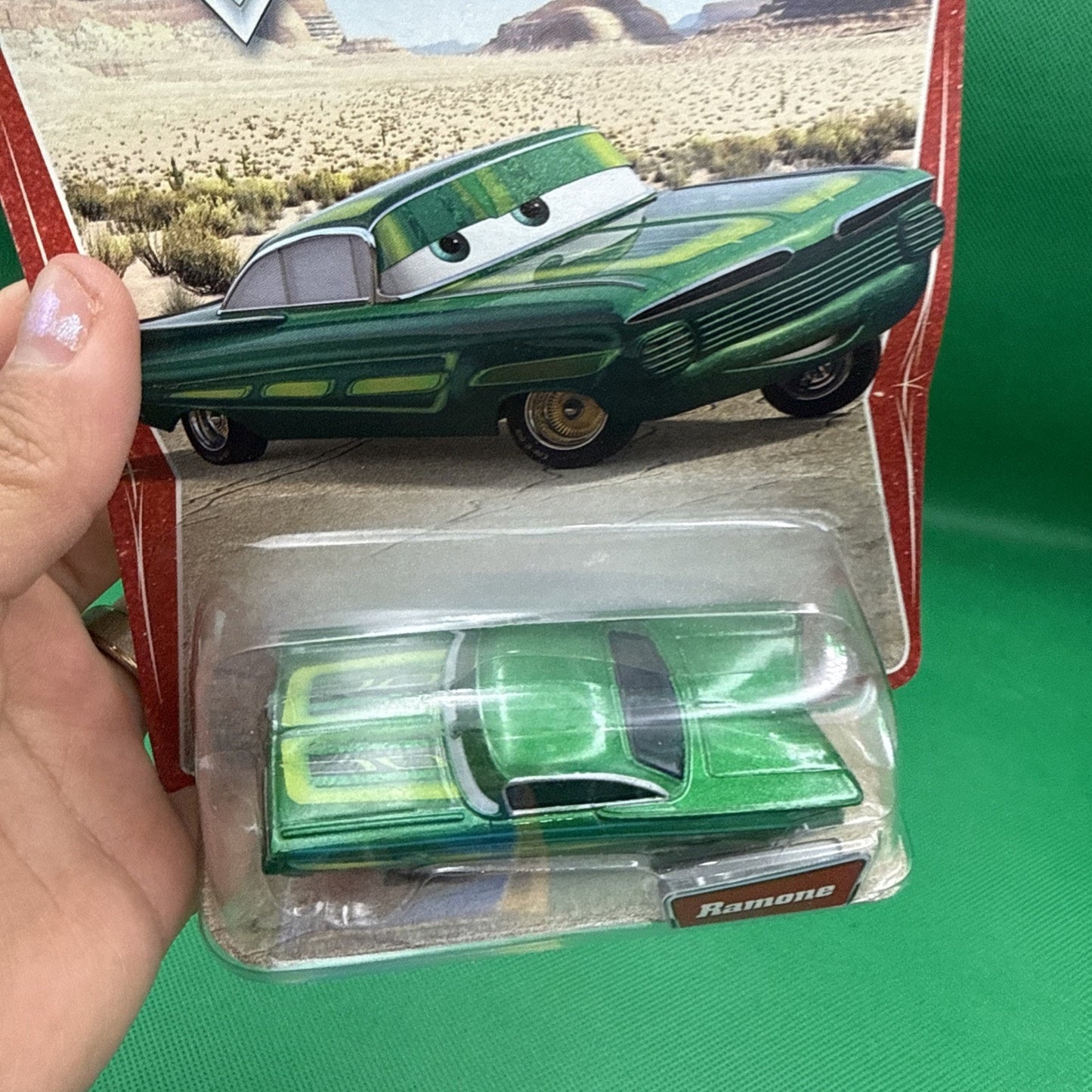 DISNEY PIXAR CARS DESERT BACK GREEN RAMONE 2005 Mattel