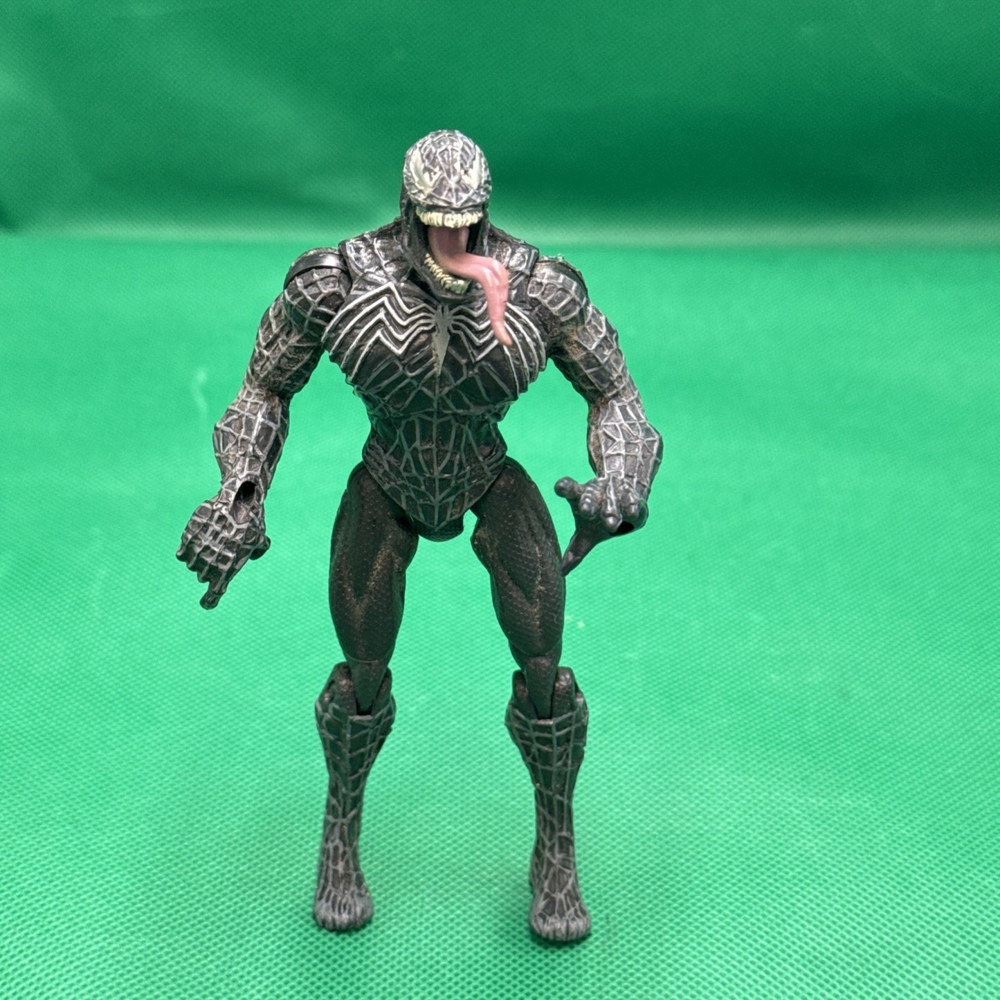 2007 Marvel Spider-Man 3 - Venom - Black Grey Silver Action Figure Loose
