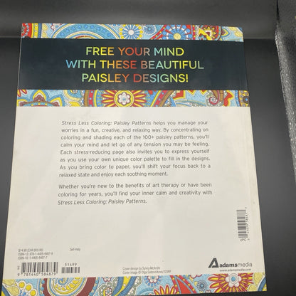 Stress Less Coloring Mosaic Patterns Adult Coloring Book 100+ Pages Unused