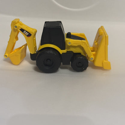 Mini Machines Vat Front Loader Backhoe 1:64 Scale Yellow Excavator