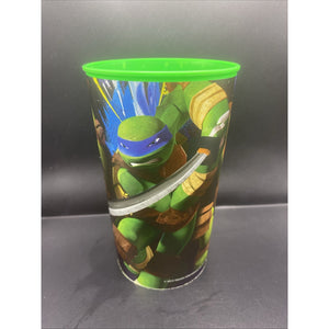 Unique TMNT Party Plastic Cup Green Rim Leonardo & Raphael TM-22T