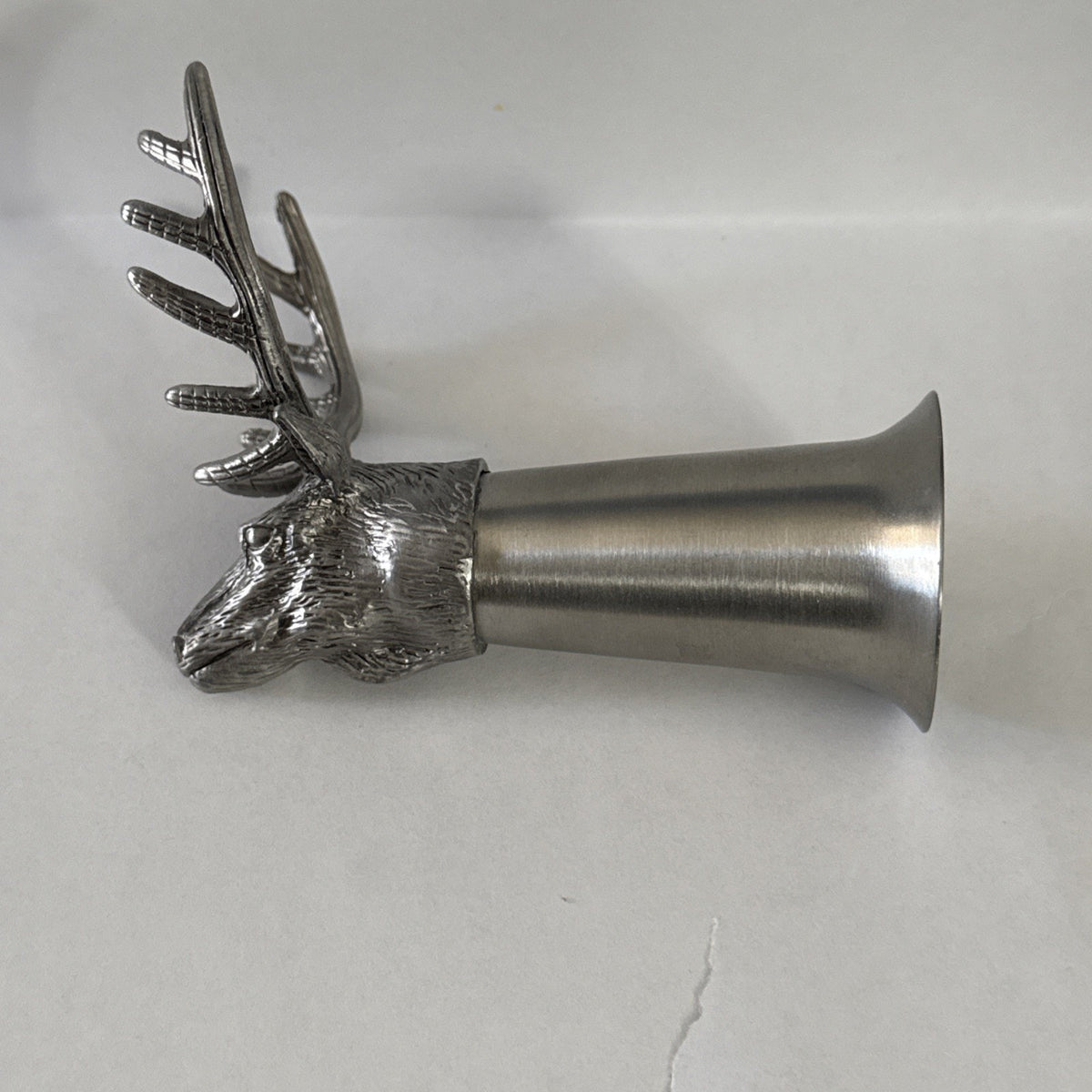 Jagermeister Stainless Metal Shot Glass Pewter Stag Buck Head Logo