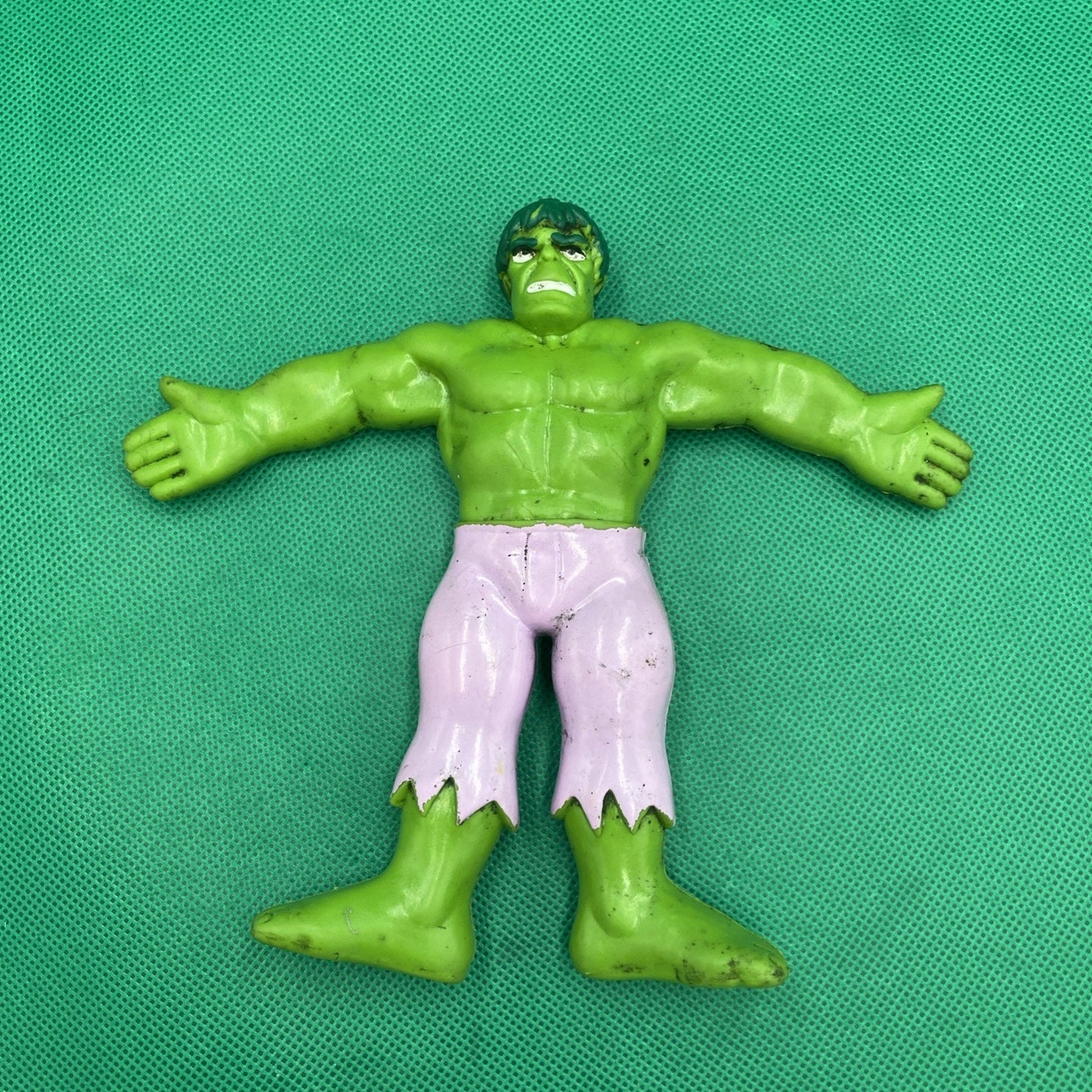 Vintage INCREDIBLE HULK bendy bendable PVC figure 6", 1989 Marvel Just Toys