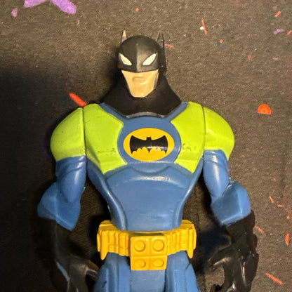 BATMAN Green and Blue DC Comics 4.5" Action Figure w/ Cape + Black Utility Belt