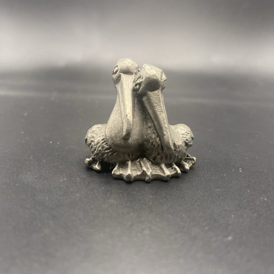 Vintage collectibles Hudson Pewter Noah’s Ark Pelican Pair #2185. Stamped 1981.