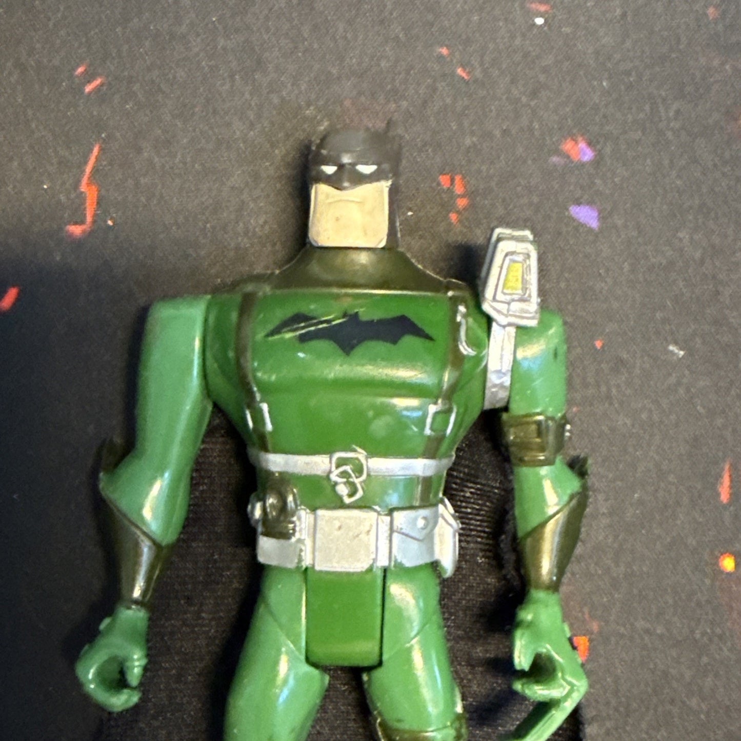 1998 DC Comics Green Batman 5" Figure w/ attached cloth CAPE !!!