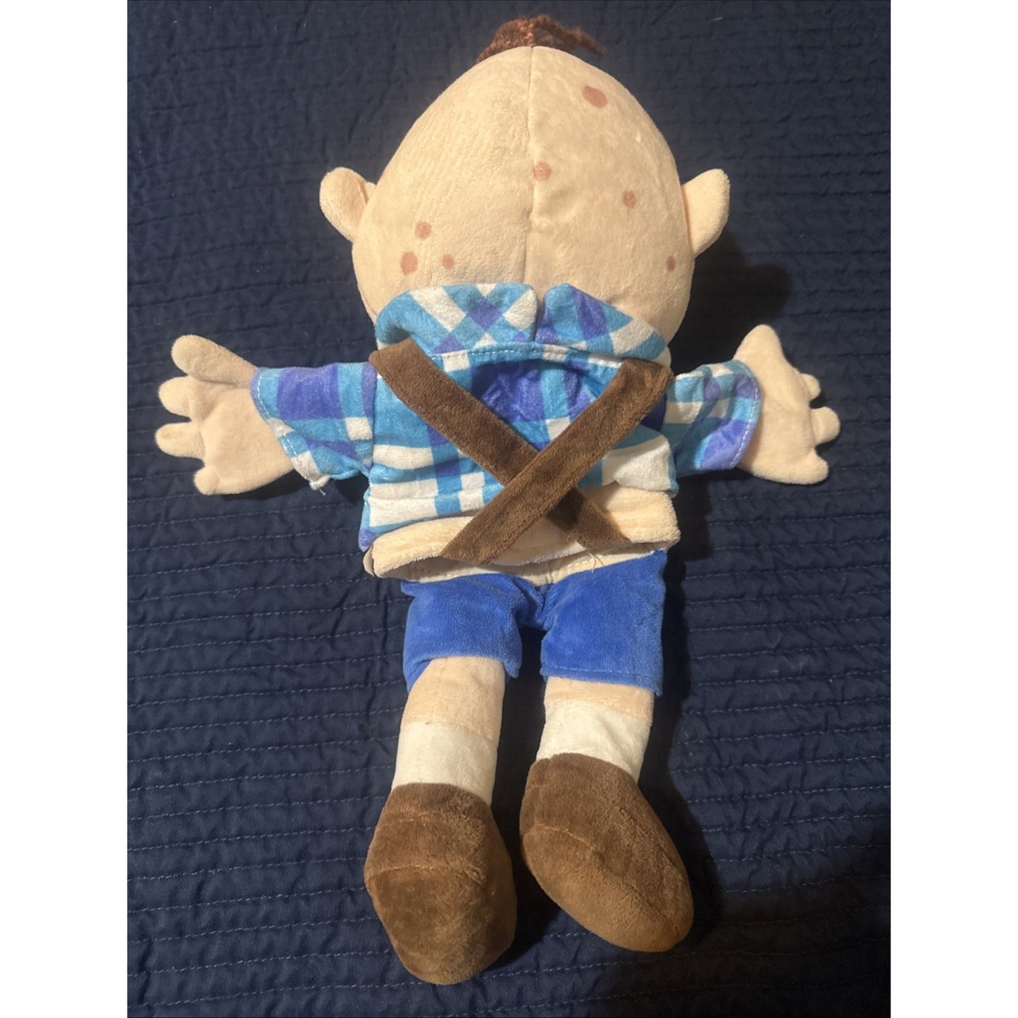 Nerd Boy Plush Hand Puppet Character w/ Glasses Blue Shirt Brown Shoes
