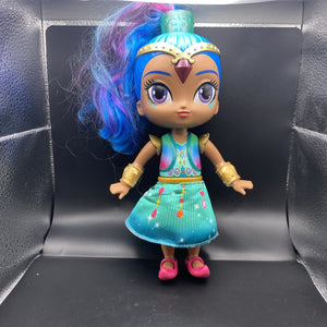 Nickelodeon Shimmer and Shine Doll Blue Hair Green Dress Gold Accessories Talks
