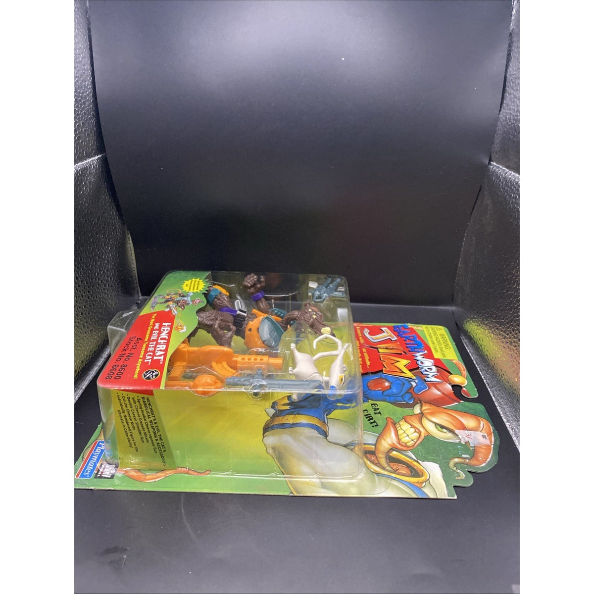 Playmates 1994 Earthworm Jim Henchrat & Evil The Cat figure Set New Sealed vtg