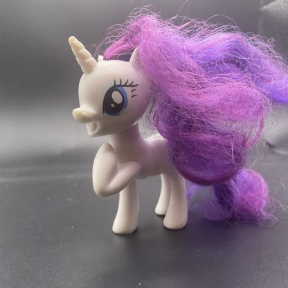 Rarity My Little Pony MLP 3" G4 Hasbro 2010 Purple Hair Brushable