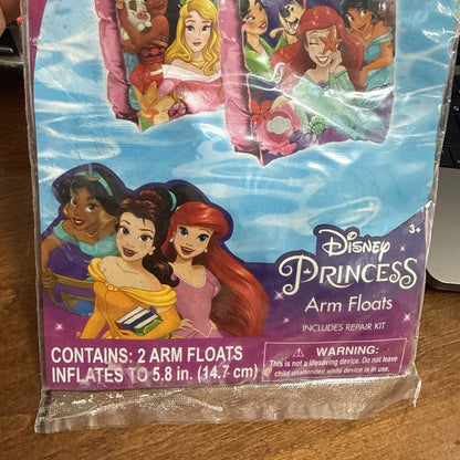 Disney Princess Swim Arm Floats Inflatable Swimming Pool Float 5.8"