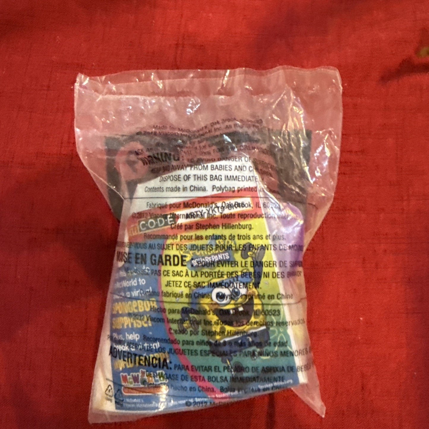 2012 McDonald's Happy Meal Toy SpongeBob SquarePants #9 SpongeBob Kayaker Sealed