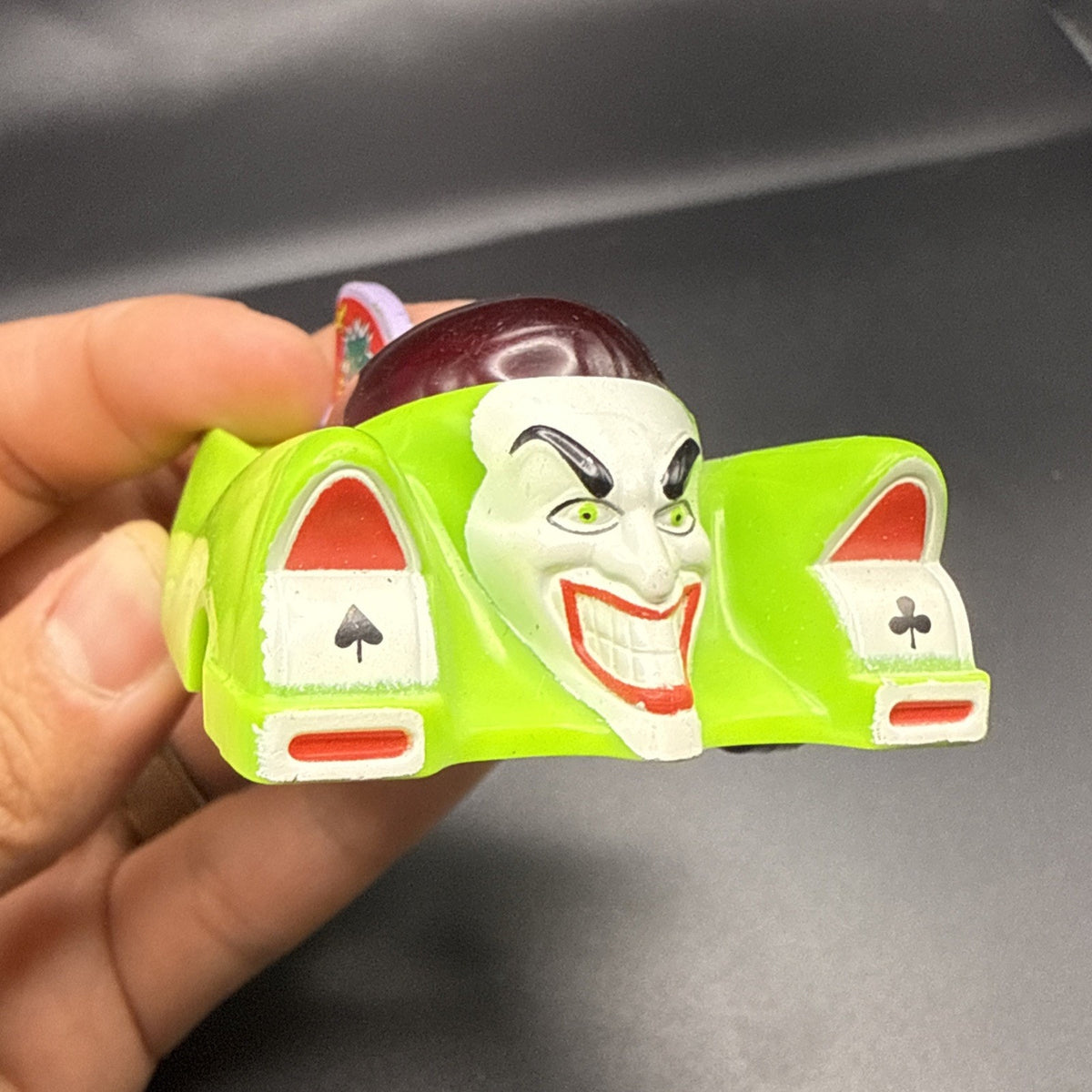 Vintage 2000 Carl's Jr Hardees DC Comics The Joker Mobile Green Toy Car Loose