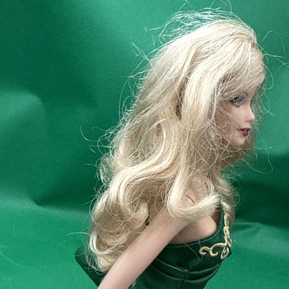 2011 Holiday Barbie Doll Christmas Green Gown Collector Edition Blonde