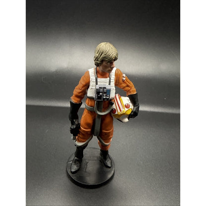 Star Wars Luke Skywalker Pilot loose Disney 4'' action figure on stand