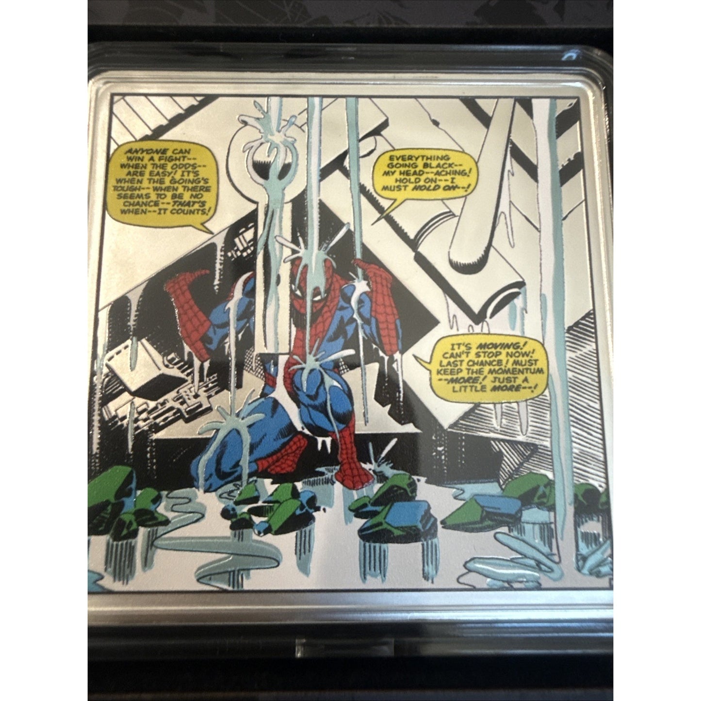 2026 Marvel Spider-Man Finds Strength Silver 1 oz Agoro Art Bar - 1000 Minted!