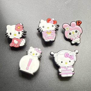 Lot of 5 Shoe Decoration Charms Rubber & Plastic Hello Kitty