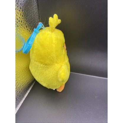 MTY INTL' YELLOW CHICK CHICKEN 4" PLUSH BACKPACK CLIP (KC74)