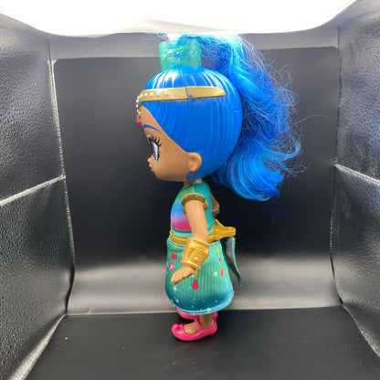 Nickelodeon Shimmer and Shine Doll Blue Hair Green Dress Gold Accessories Talks