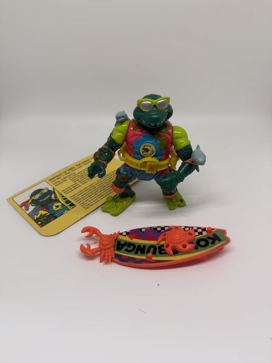 TMNT Sewer Surfer MIke Complete Teenage Mutant Ninja Turtles 1991 Playmates Toys Vintage