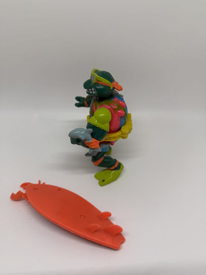 TMNT Sewer Surfer MIke Complete Teenage Mutant Ninja Turtles 1991 Playmates Toys Vintage