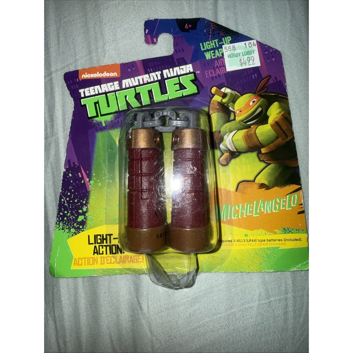 Teenage Mutant Ninja Turtles Light Up Weapon Michael Angelo 2014