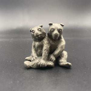 Vintage HUDSON PEWTER PAIR OF BEARS1981 collectible