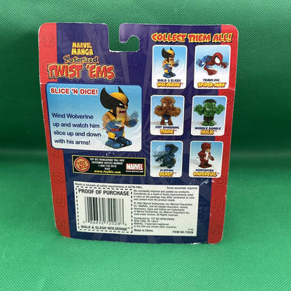 Marvel WALK & SLASH WOLVERINE Motorized Twist 'Ems Figure Toy 2003 NEW RARE