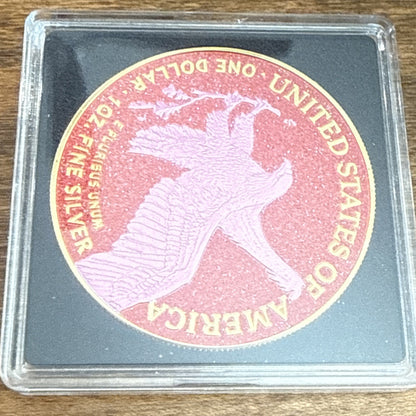 2026 ROSE & RUBY US Eagle 1 Oz Silver Coin 1$ - Rare Mintage 100